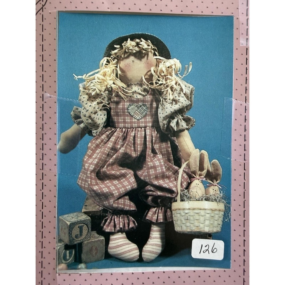 Country Stitches 14" Rag Doll & Bunnies Pattern: Bunnies For Sale…Again! Uncut